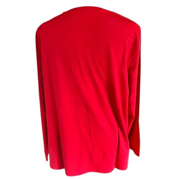 J.Jill Pure Jill Perfect Red Stretch Cotton Crew Neck Long Sleeve Tee 1X NWT - Picture 4 of 7
